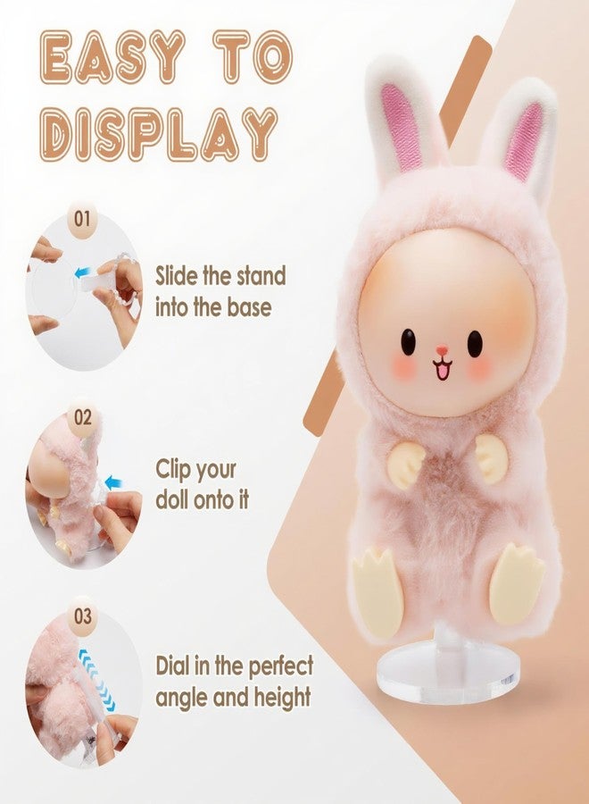 MDOWOK Adjustable Doll Stand for Sitting & Standing Positions - Premium Acrylic Base Display Holder for 3-7" Figures, (White 2 Set ) - Image 5